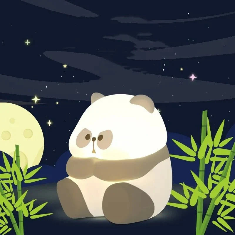 Creative Fashion Panda-shaped Lamp – Silicone Night Light Home Decor  مصباح باندا مبتكر على شكل باندا – ضوء ليلي سيليكون للديكور المنزلي